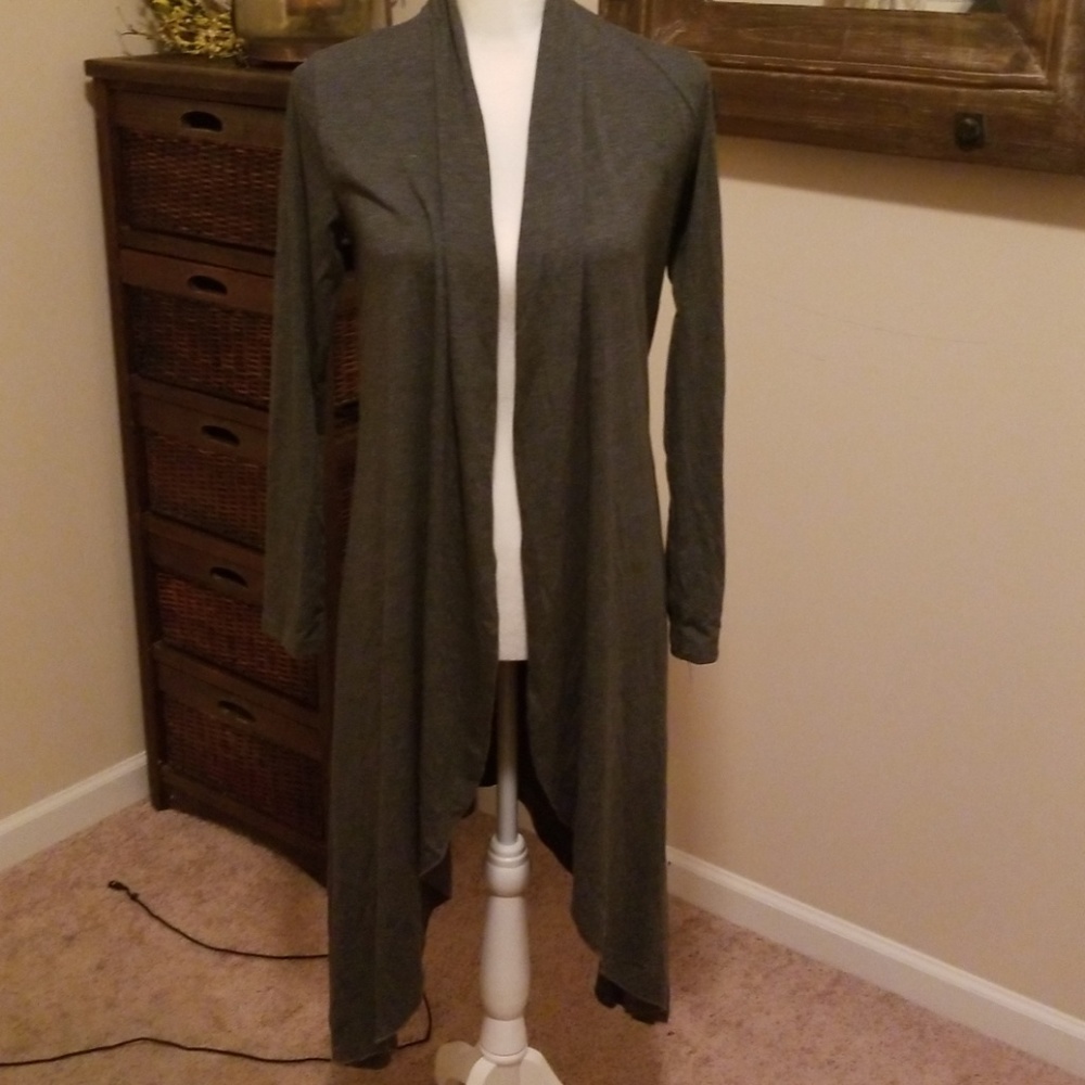 Charcoal grey open cardigan